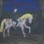 Drawing by British artist John Davies, titled "Dr Death on a Horse", produced 2007.